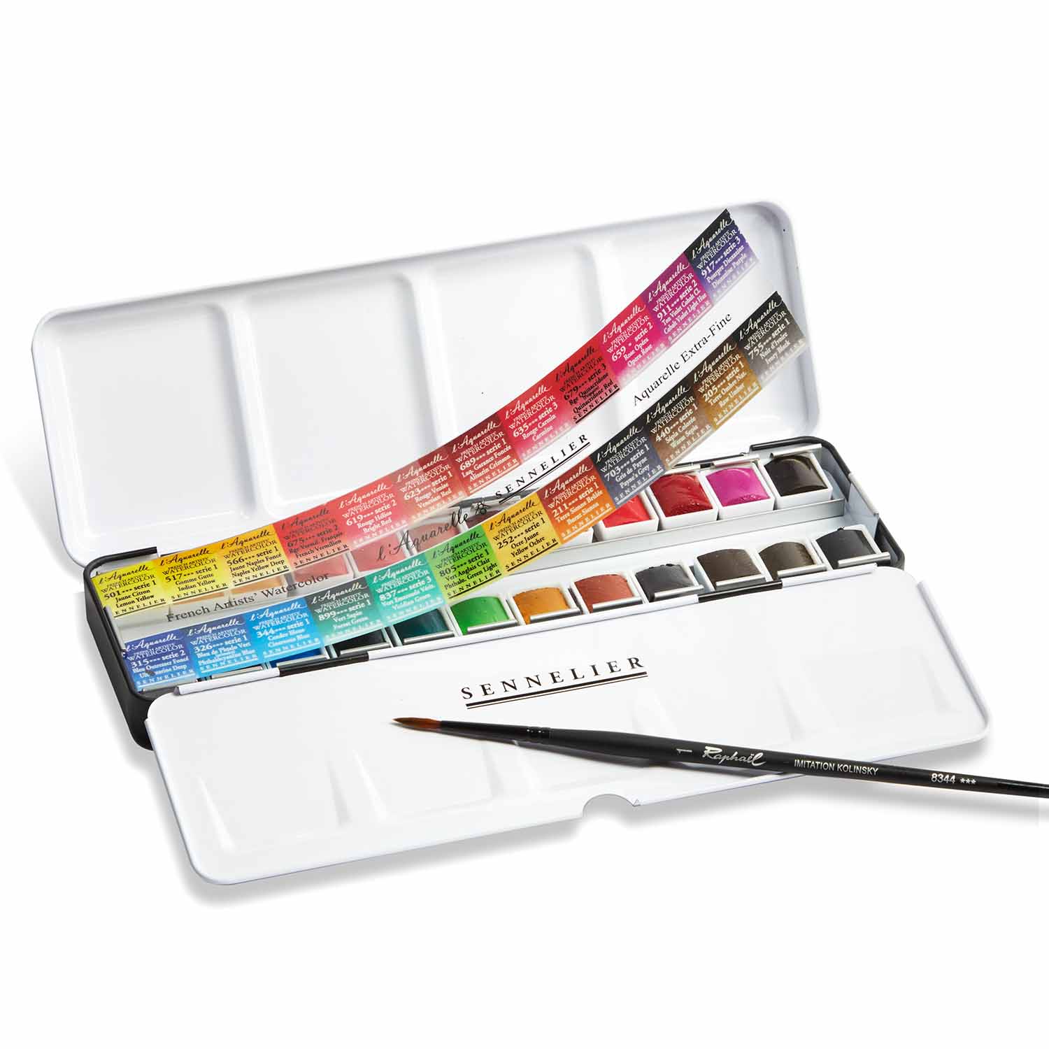 セヌリエ 透明水彩絵具 ハーフパン24色セット【お取り寄せ商品】