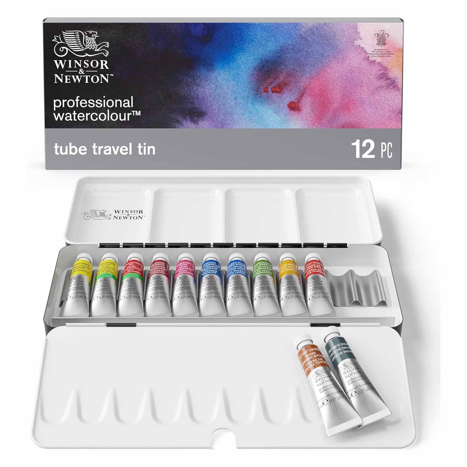 W&N プロフェッショナル・ウォーターカラー 5mlチューブ トラベル12色セット【お取り寄せ商品】