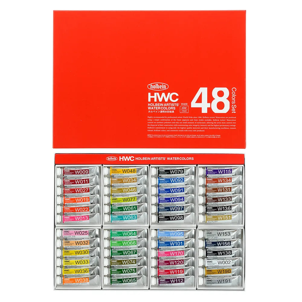 HWC透明水彩絵具5ml 48色セット W406【お取り寄せ商品】