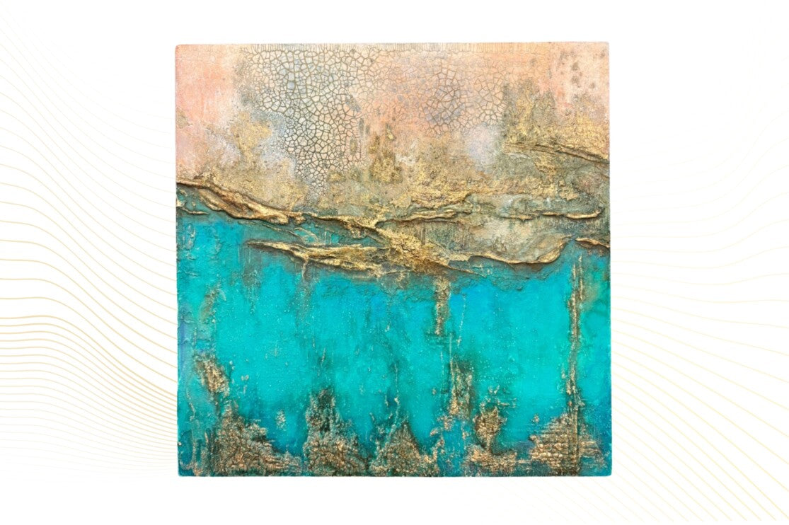 アルコールインクアートとは？Jun art salonインタビュー｜ゴールドと質感で描く抽象表現の魅力