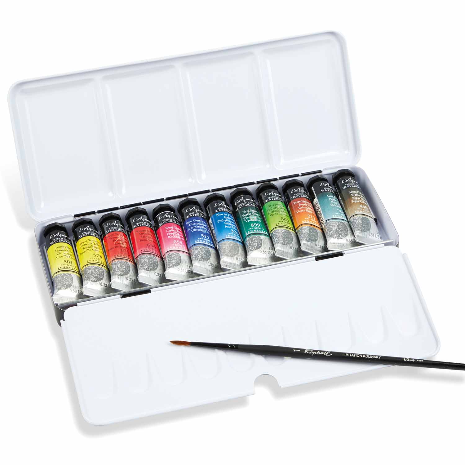 セヌリエ 透明水彩絵具 チューブ12色セット【お取り寄せ商品】