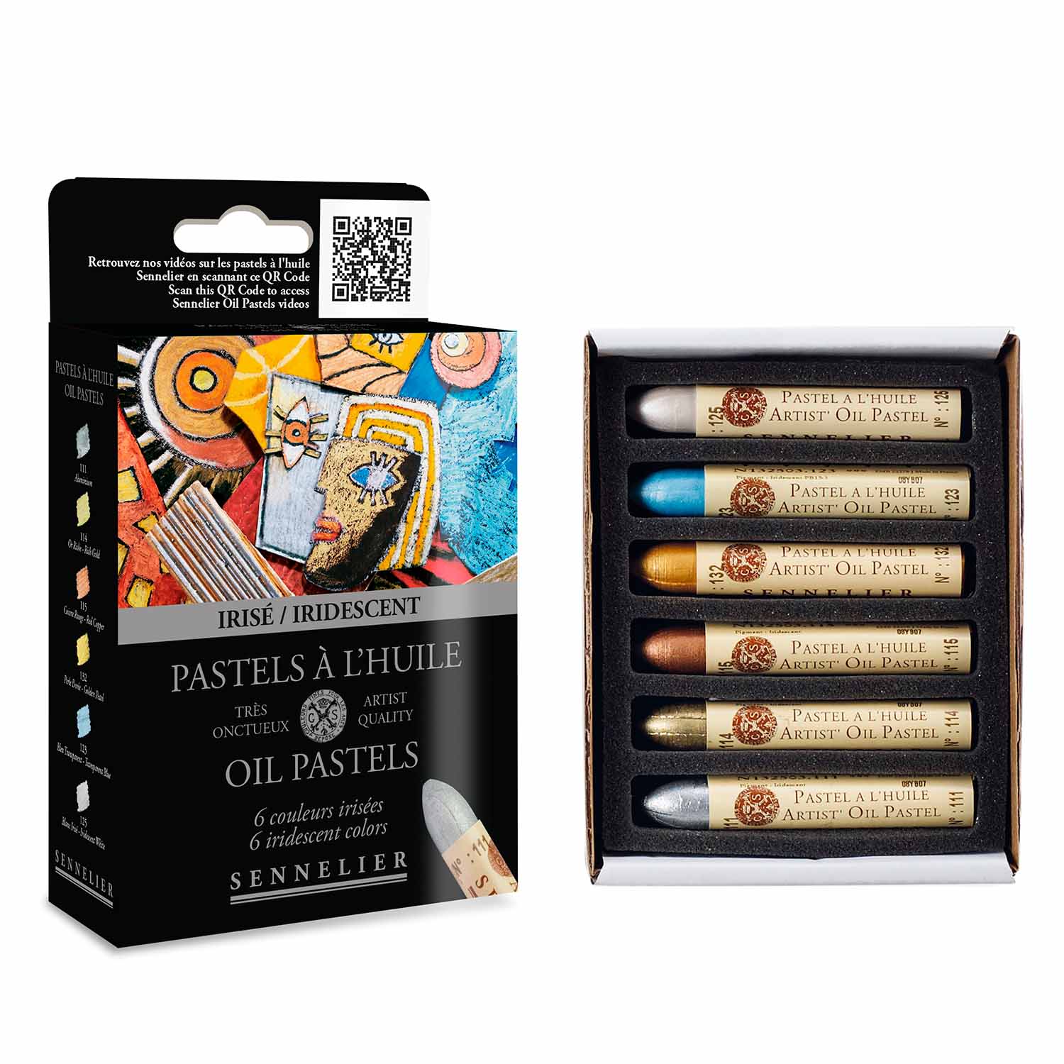 セヌリエ オイルパステル6色 Iridescent【お取り寄せ商品】