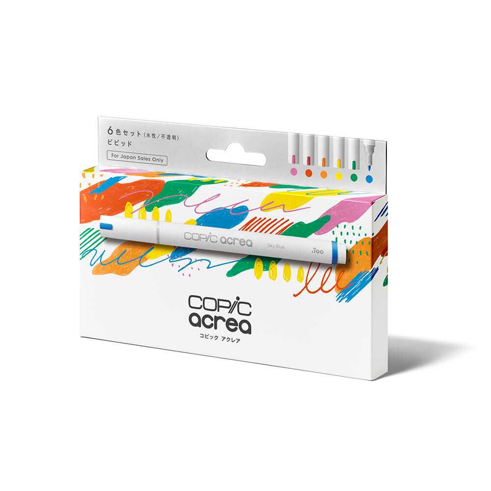 コピックアクレア 6色セット：ビビッド【お取り寄せ商品】