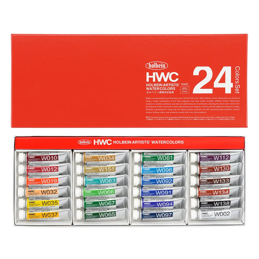 HWC透明水彩絵具5ml 24色セット W405【お取り寄せ商品】