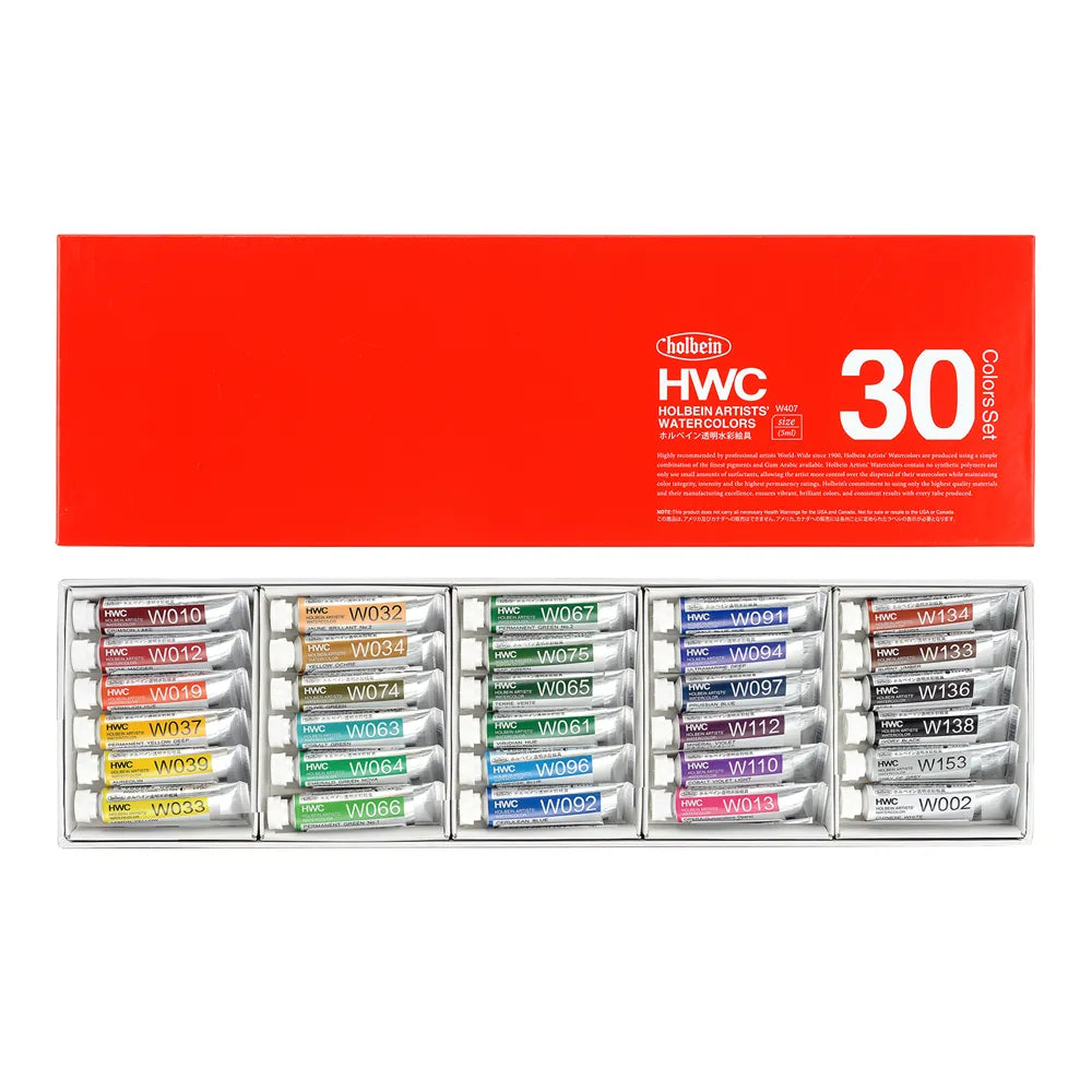 HWC透明水彩絵具5ml 30色セット W407【お取り寄せ商品】